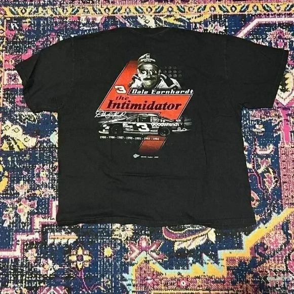 Vintage Dale Earnhardt 3 The Intimidator Tee Black Size XL Mens T Shirt - Picture 2 of 2